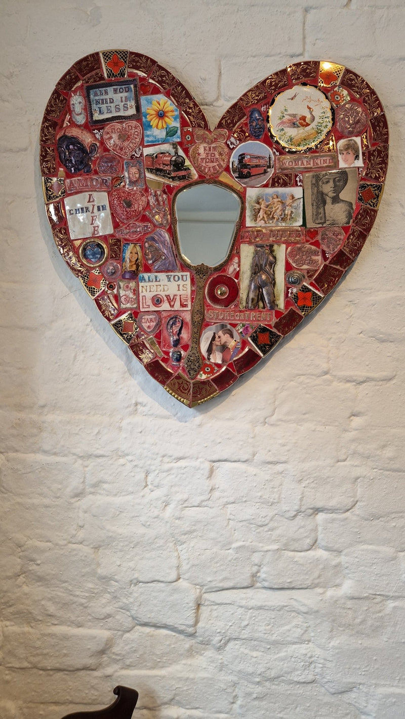 Red Heart with Cherish Life Key to Your Heart with Hand Mirror 2024 by Philip Hardaker by Barewall