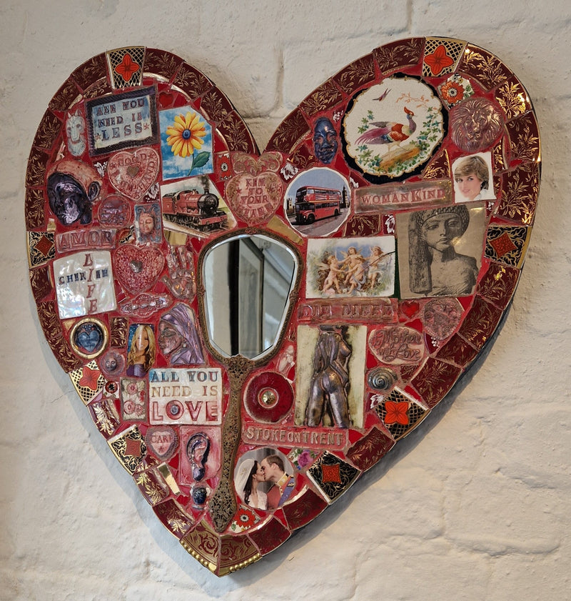 Red Heart with Cherish Life Key to Your Heart with Hand Mirror 2024 by Philip Hardaker by Barewall