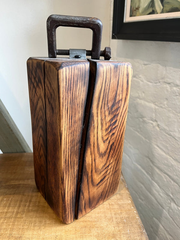 Salvaged timber door stop with handle (grained) by Lost and Found Projects by Barewall