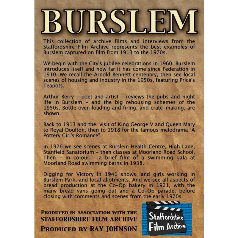 Six Towns on Film - Burslem - Stoke on Trent Historical Film DVD by Barewall