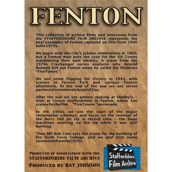 Six Towns on Film - Fenton - Stoke on Trent Historical Film DVD by Barewall