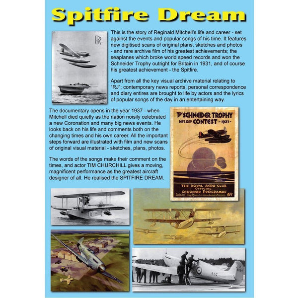 Spitfire Dream The Story of Reginald Mitchell a Documentary set against songs and events of his time by Ray Johnson Film DVD by Barewall