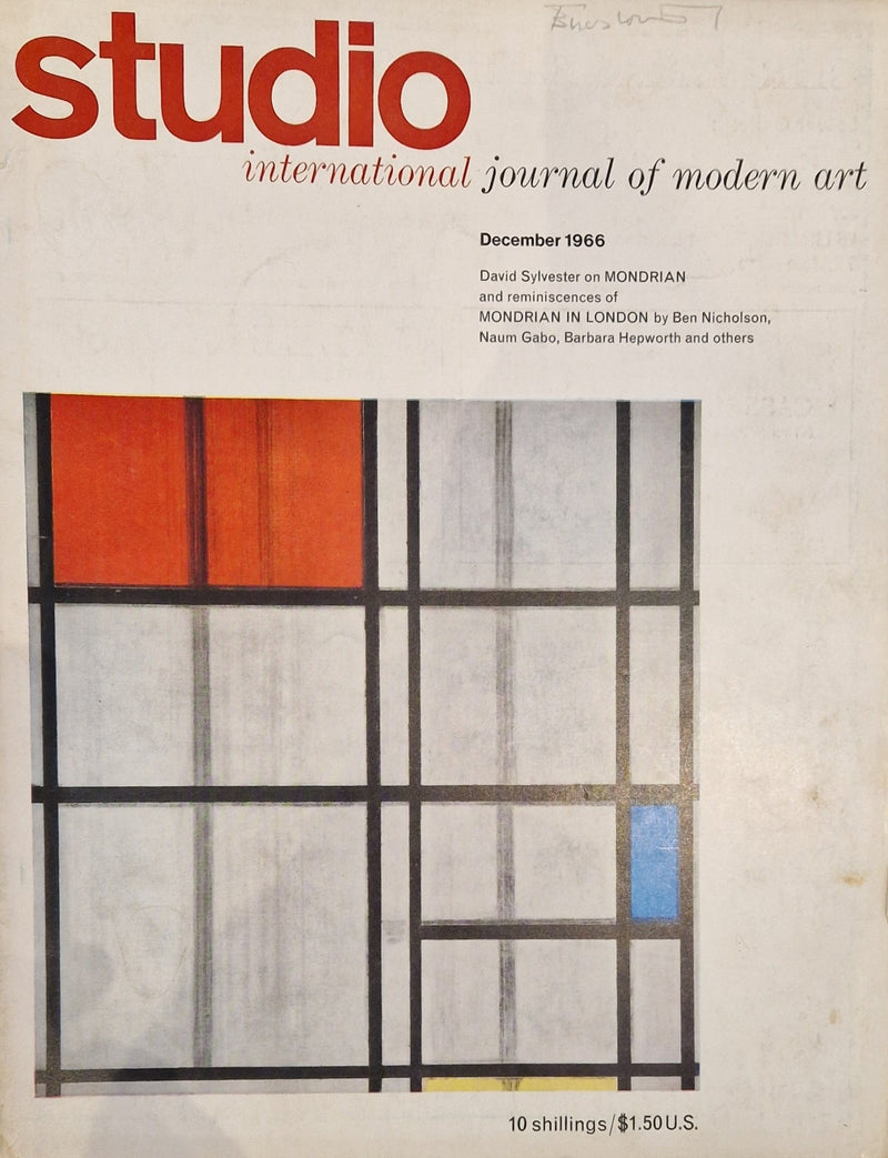 Studio - International Journal of Modern Art December 1966 Magazine - Focus on MONDARIAN by Barewall