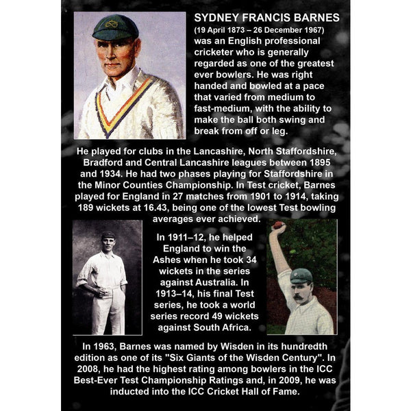 SYDNEY BARNES - Cricket Legend Historical Film DVD by Barewall