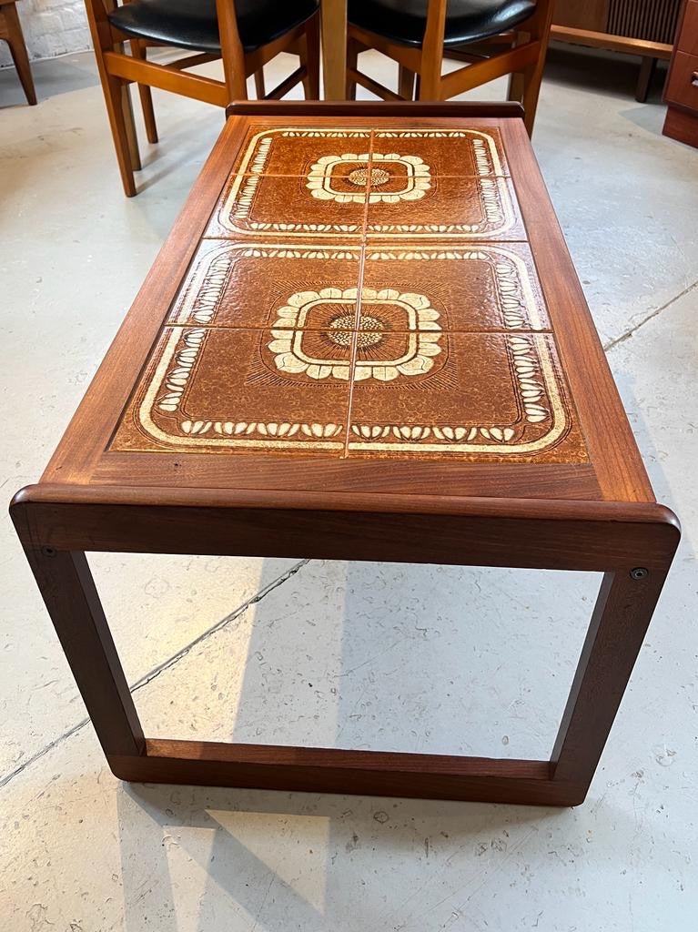 Vintage 1960s Danish Tile Top Coffee Table by Lost and Found Projects by Barewall