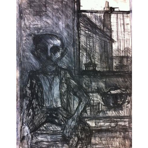 Arthur Berry Original Art Man by Window 1969