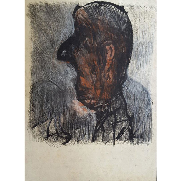 Arthur Berry Original Art Man's Head 1966 by Arthur Berry