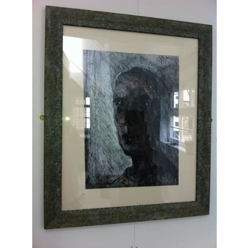 Arthur Berry Original Art Man's Head at Window 2