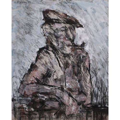 Arthur Berry Original Art Man with Pipe 1993 by Arthur Berry