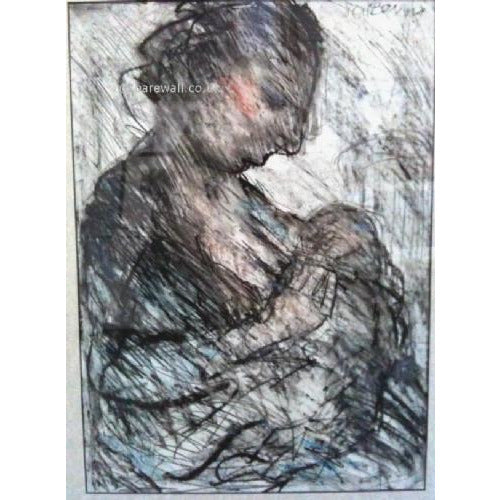 Arthur Berry Original Art Mother and Child