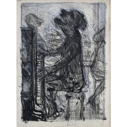 Arthur Berry Original Art Piano Player 1968