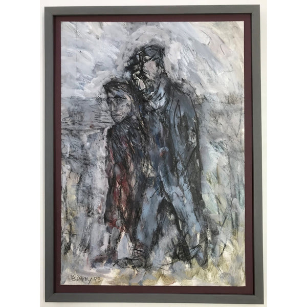 Arthur Berry Original Art Walking Couple 1993 by Arthur Berry