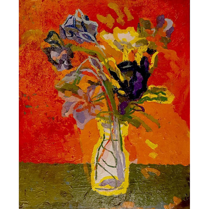 Muriel Pemberton Original Art Vase of Flowers - oil painting by Muriel Pemberton