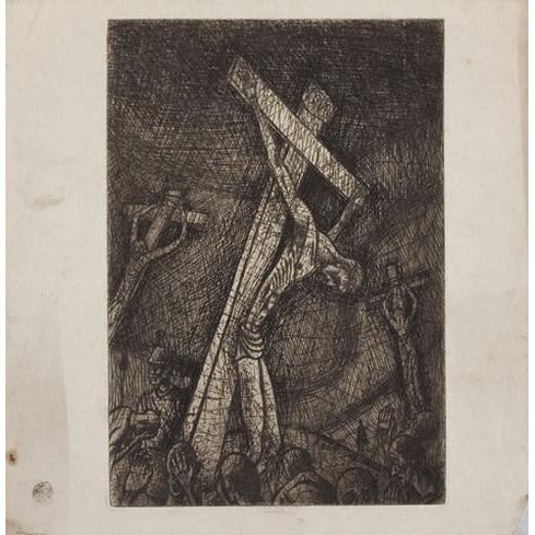 An etching of Christ on the Cross 1943 by Norman Cope | Original Art by Norman Cope | Barewall Art Gallery